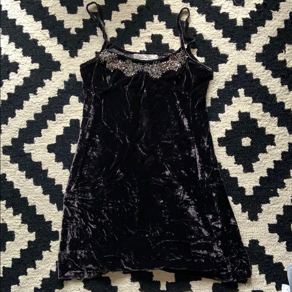 Graham and Spencer crushed velvet mini dress